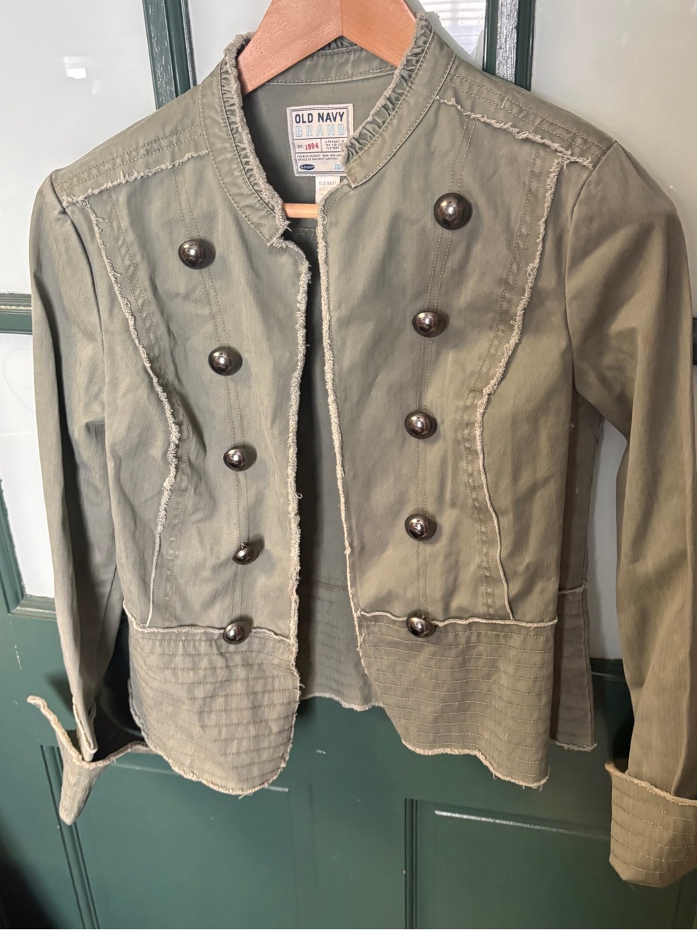 Old Navy Olive Green Double-Breasted Military Jacket